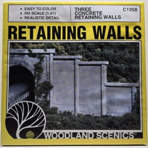 Woodland Scenics retaining walls model kit box.